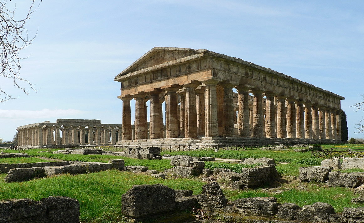 Two Greek temples to Hera in Paestum