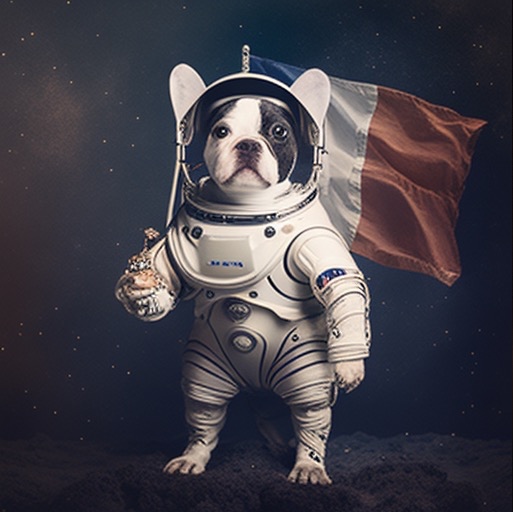 French Dog in Space - An AI Generated Image